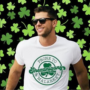 Prone To Shenanigans & Malarkey Saint Patrick’s Day Men’s Short Sleeve T-shirt